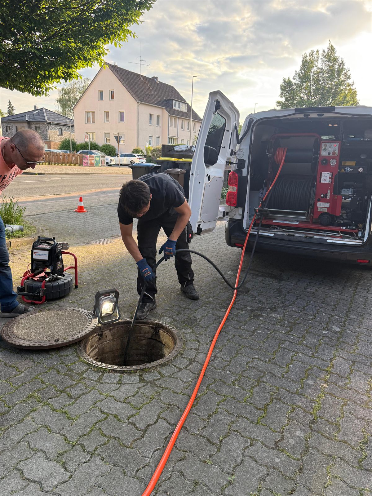 Sp&uuml;lung im Schacht